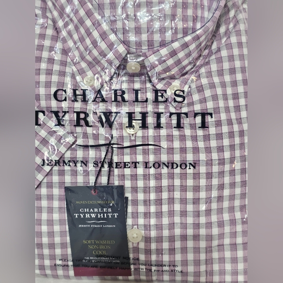 Charles Tyrwhitt classic fit, short sleeve dress shirt. NWT XL - Picture 7 of 12